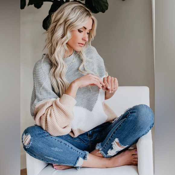 Vici Chevron Colorblock Sweater - Give Love a Chance - Picture 3 of 8